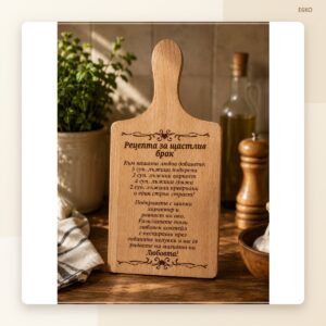 Дъска за рязане „Рецепта за щастлив брак“ Дъска за рязане „Рецепта за щастлив брак“