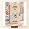 Картичка-плик за пари за момче с име и дата – модел 1 Картичка-плик за пари за момче с име и дата – модел 1