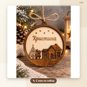 Коледна играчка с име – модел 1 Коледна играчка с име – модел 1