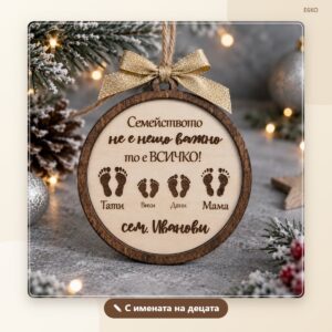 Коледна играчка „Семейството е всичко“ с фамилия Коледна играчка „Семейството е всичко“ с фамилия
