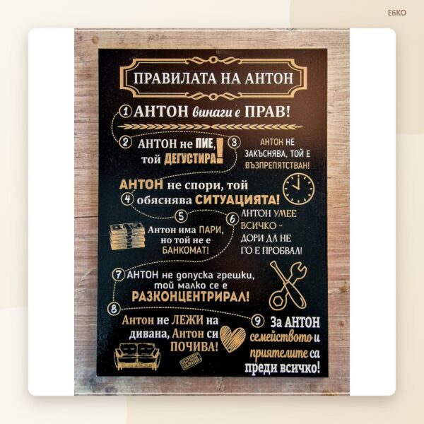 Постер „Правилата на Антон“