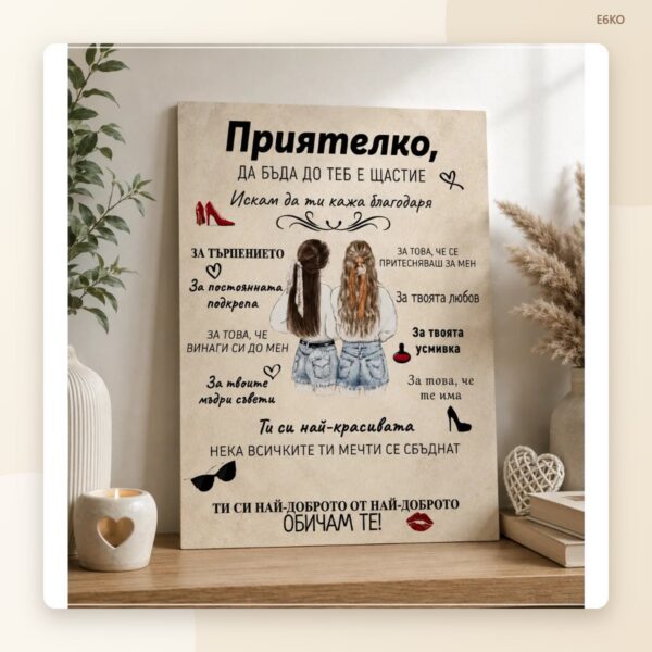 Постер „Приятелко, благодаря!“