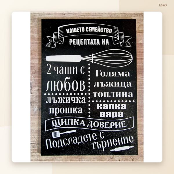 Постер „Рецептата на нашето семейство“ Постер „Рецептата на нашето семейство“