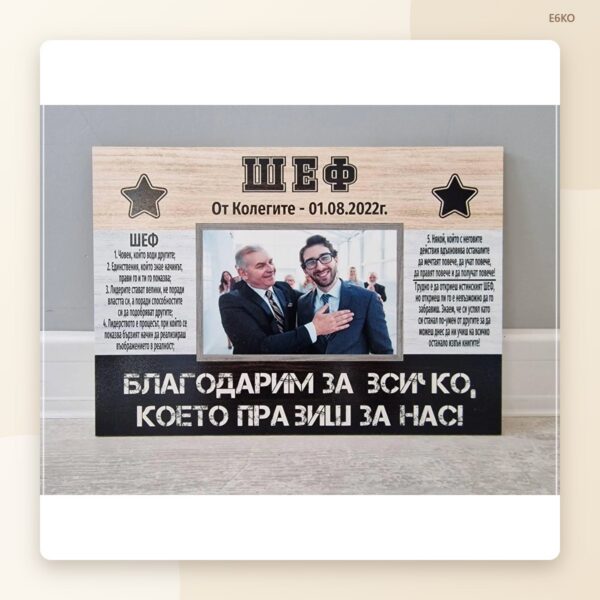 Постер за шеф със снимка