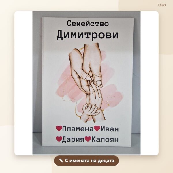 Семеен постер „Ръце“ с фамилия Семеен постер „Ръце“ с фамилия