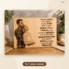 Снимка отпечатана върху дърво с послание