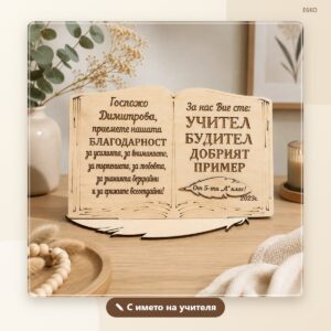 Сувенир „Книга с перо“ за учител с име