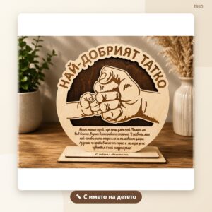 Сувенир „Най-добрият татко“ с име на детето