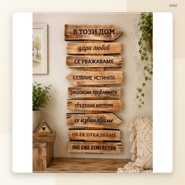Сувенир „В този дом“ с фамилия – класически