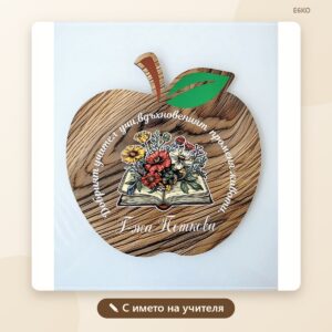 Табела ябълка за учител с име