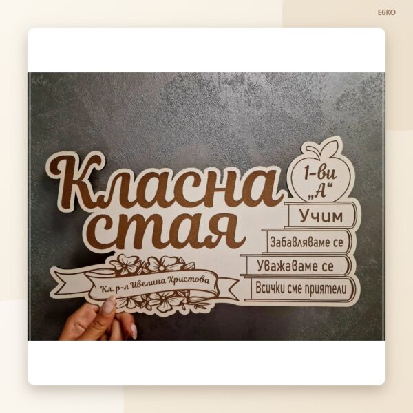 Табелка за класна стая с име на учителя – модел 1