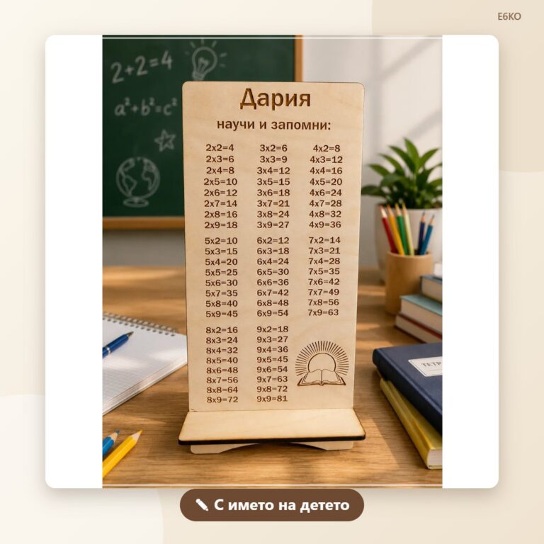 Таблица за умножение с име на детето